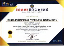 Dwi Warna Treasury Award sebagai Peringkat pertama satker Dengan Capaian Nilai Kinerja Pelaksanaa...