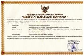 Sertifikat Rumah Sakit Pendidikan Penetapan Rumah Sakit Jiwa Provinsi Jawa Barat sebagai RS Pendi...