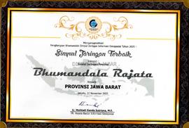 Penghargaan Bhumandala  Simpul  Jaringan Informasi Geopasial Tahun 2020 Simpul Jaringan Terbaik K...