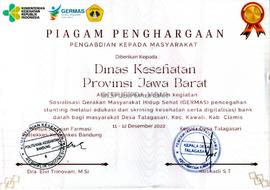 Certificate of Achiefment sebagai Entitas Publik Peraih Kategori Silver Raksa Nugraha Indonesia C...