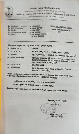 SPK (Surat Perjanjian Kerja)   Pengadaan AC Split RRI Regional II Cirebon