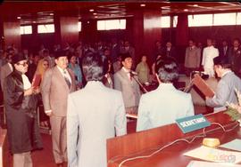 Gubernur KDH Tingkat I Jawa Barat, Bapak H. Aang Kunaefi.ketika melantik Anggota DPRD Provinsi Da...