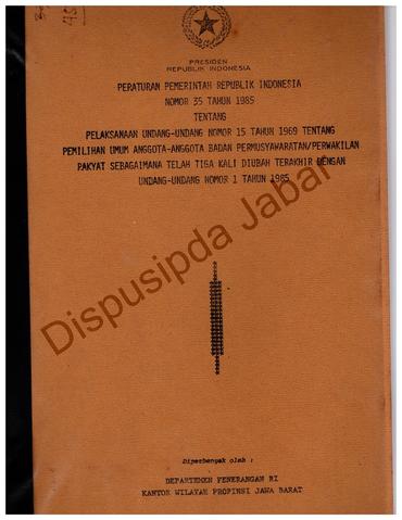 Peraturan Pemerintah RI No.35 Tahun 1985 Tentang Pelaksanaan UU No. 15 ...