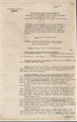 Risalah Rapat Tertutup dari sidang parlemen pada tanggal 30 maart 1949  atjara : . Djawaban pemer...