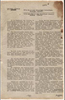 Nota Mr.CC.Van Helsdingen mengenai federal distric 26 Maart 1949