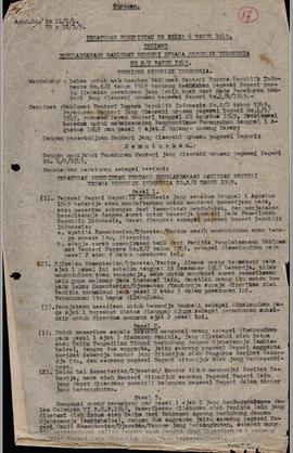 Peraturan Pemerintah No 6 Tahun 1949 tentang pelaksanaan maklumat Menteri Negara Republik Indones...