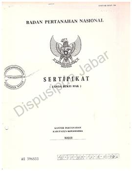 Sertifikat tanah Kandeppen Kab. Bogor