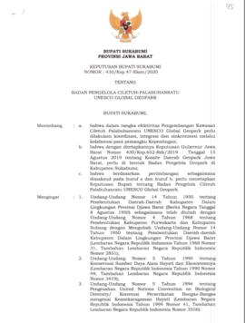 Keputusan Bupati Sukabumi Provinsi Jawa Barat Nomor: 430/Kep.47-Ekon/200 tentang Badan Pengelola ...
