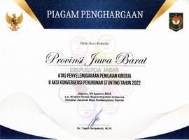 Piagam Penghargaan Penyelenggaraan Penilaian Kinerja 8 Aksi Konvergensi Penurunan Stunting Tahun ...