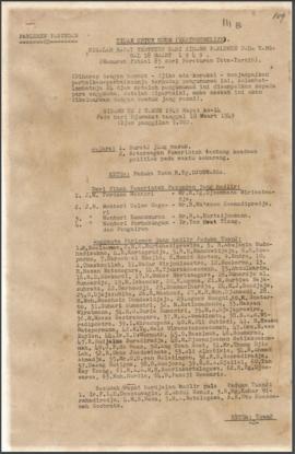 Risalah Rapat Tertutup dari sidang parlemen pada tanggal 18 Maart 1949 Sidang ke I Tahun 1949 Rap...