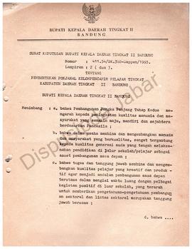 SK. Bupati KDH TK. II Kabupaten Bandung No. 411.54/SK.17/DEPPEN/97 Tentang pembentukan personal k...