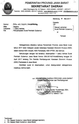 Surat Perintah Gubernur Jawa Barat Nomor 556.05/1427/AsdEkbang Tanggal 25 April 2017 Tentang Tim ...