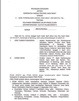 Perjanjian Kerjasama antara Pemerintah Daerah Provinsi Jawa Barat dengan PT Bank Pembangunan Daer...