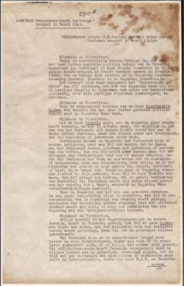 lampiran Pengumuman rapat tertutup tanggal 30 Maart 1949 terjemahan pidato JM. perdana Menteridal...