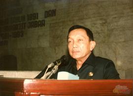 Gubernur KDH. TK. I Jawa Barat, Bapak Yogie Suardi Memet ketika menyampaikan pidato sambutan pada...