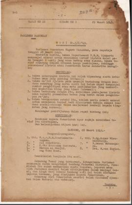 Parlemen Pasundan rapat ke 22 sidang ke I tanggal 29  Maart 1949 Memutuskan mendesak kepada Pemer...