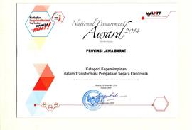 Penghargaan Kategori Kepemimpinan dalam Transformasi Pengadaan Secara Elektronik
