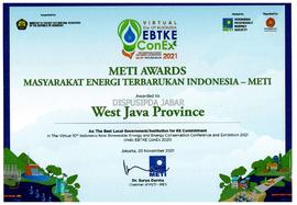 Meti Awards Masyarakat Energi Terbarukan Indonesia -Meti Awarded to West Java Province - Ministry...
