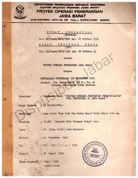 SP (Surat Perjanjian) proyek OPS penerangan pengadaan buku pedoman Deppen RI Kanwil Prov. Jabar